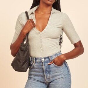 Rita Bodysuit in Grey // Reformation